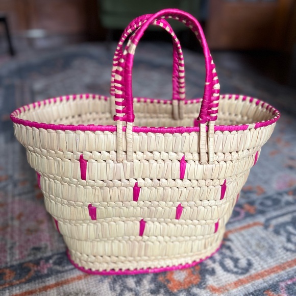 Large Boho Straw Tote - Picture 1 of 3